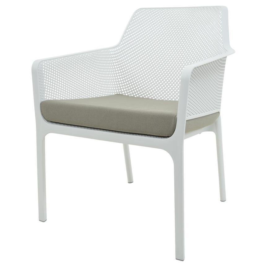 Net White Accent Chair w/Cushion  alternate image, 2 of 8 images.
