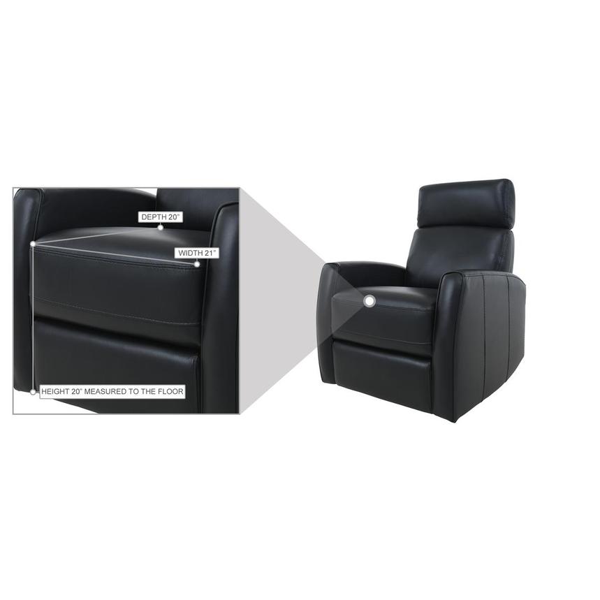 Lucca Black Leather Power Swivel Glider Recliner alternate image, 10 of 10 images.
