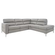 Taormina Gray Leather Corner Sofa w/Right Chaise  main image, 1 of 13 images.