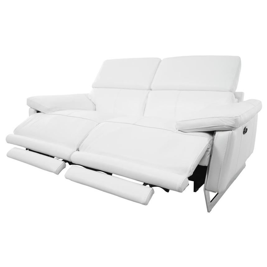 Gabrielle White Leather Power Reclining Loveseat  alternate image, 2 of 11 images.