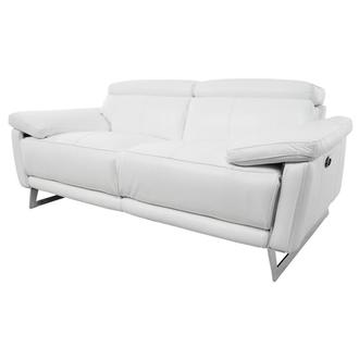 Gabrielle White Leather Power Reclining Loveseat