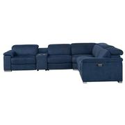 Karly Blue Power Reclining Sectional with 6PCS/2PWR  alternate image, 3 of 10 images.