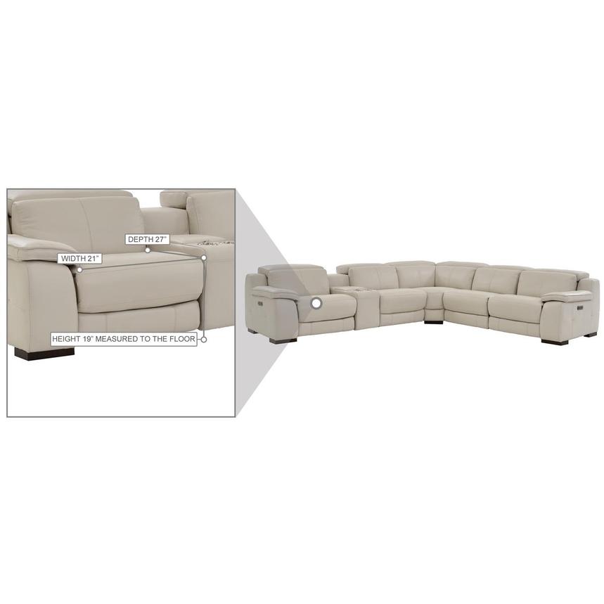 Gian Marco Light Gray Leather Power Reclining Sectional with 6PCS/2PWR  alternate image, 8 of 8 images.