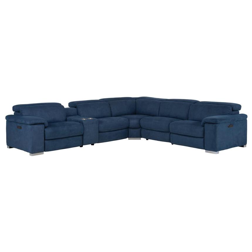 Karly Blue Power Reclining Sectional with 6PCS/2PWR main image, 1 of 10 images.