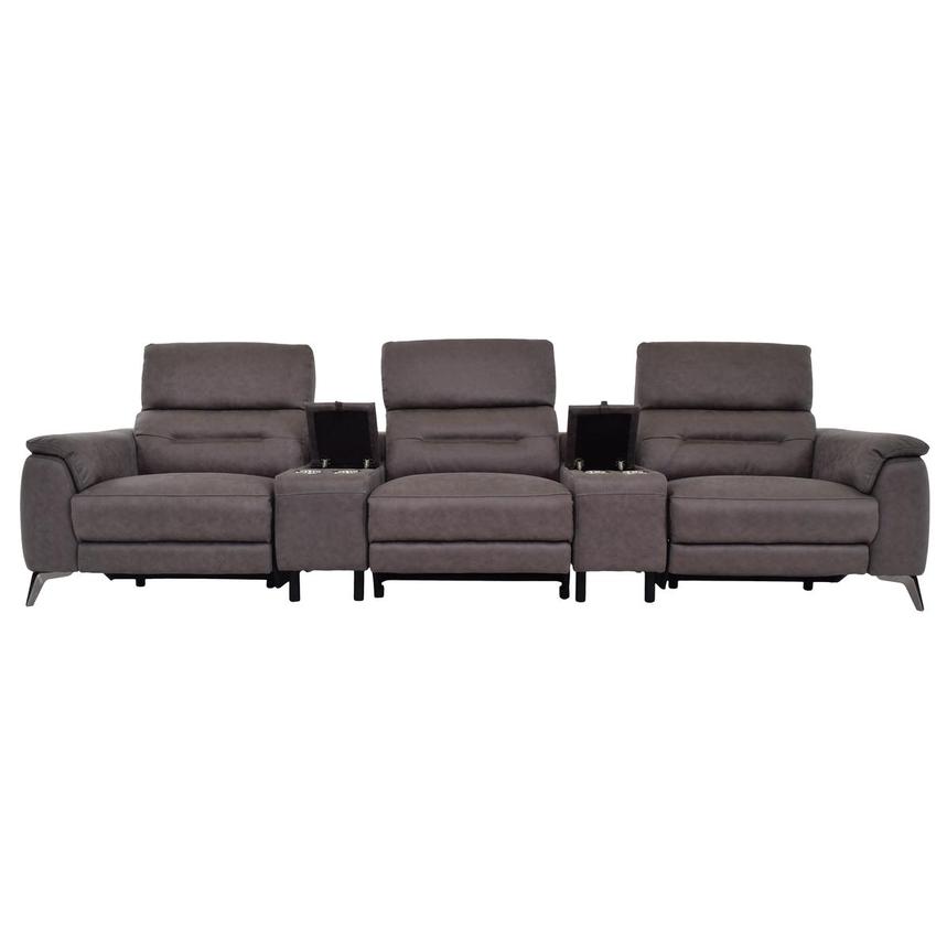Claribel II Gray Home Theater Seating with 5PCS/3PWR  alternate image, 3 of 11 images.