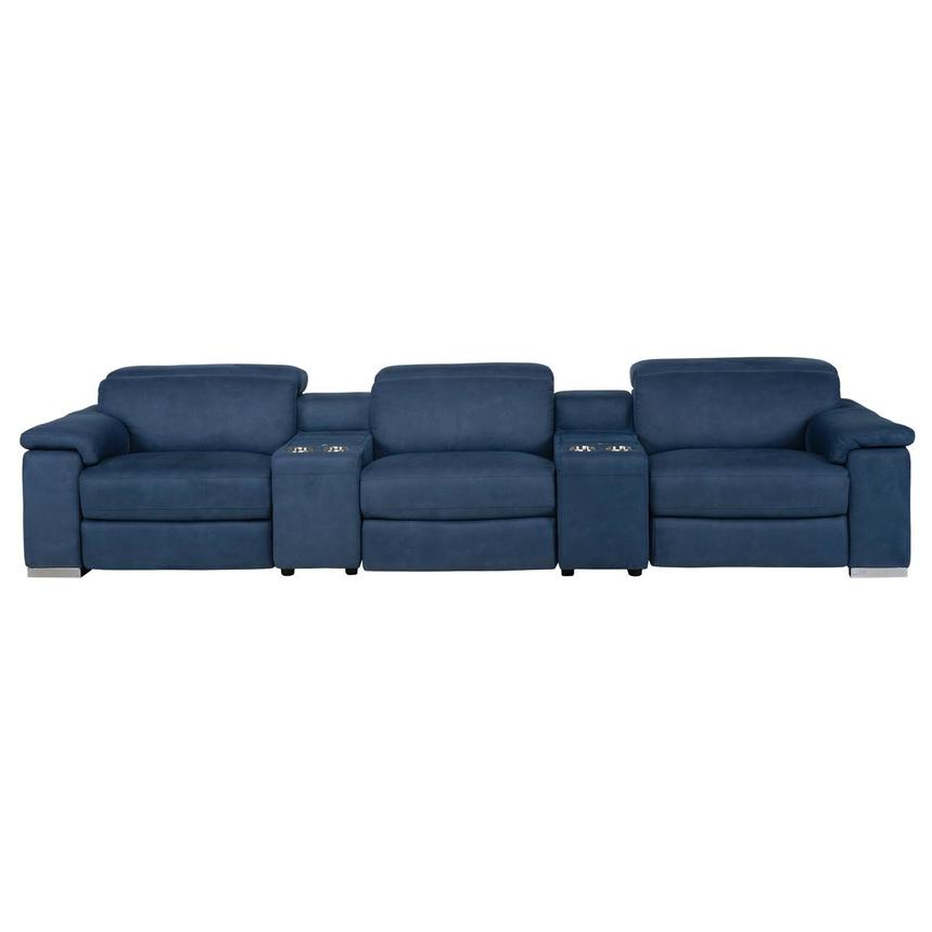 Karly Blue Home Theater Seating with 5PCS/3PWR
