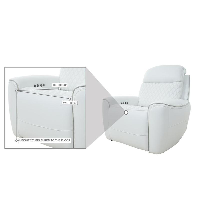 Softee White Leather Power Recliner  alternate image, 13 of 13 images.