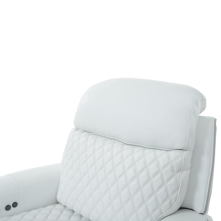 Softee White Leather Power Recliner  alternate image, 7 of 13 images.