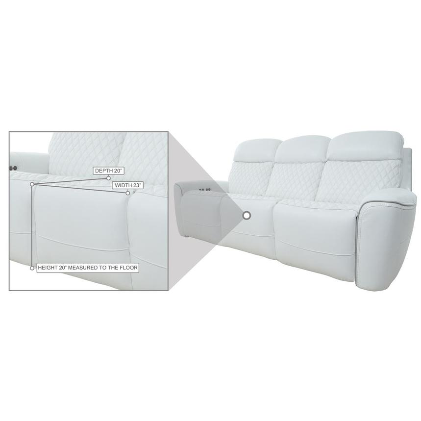 Softee White Leather Power Reclining Sofa  alternate image, 13 of 13 images.