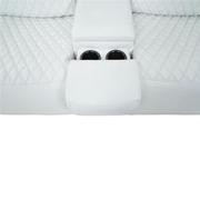 Softee White Power Reclining Leather Sofa w/Console  alternate image, 15 of 22 images.