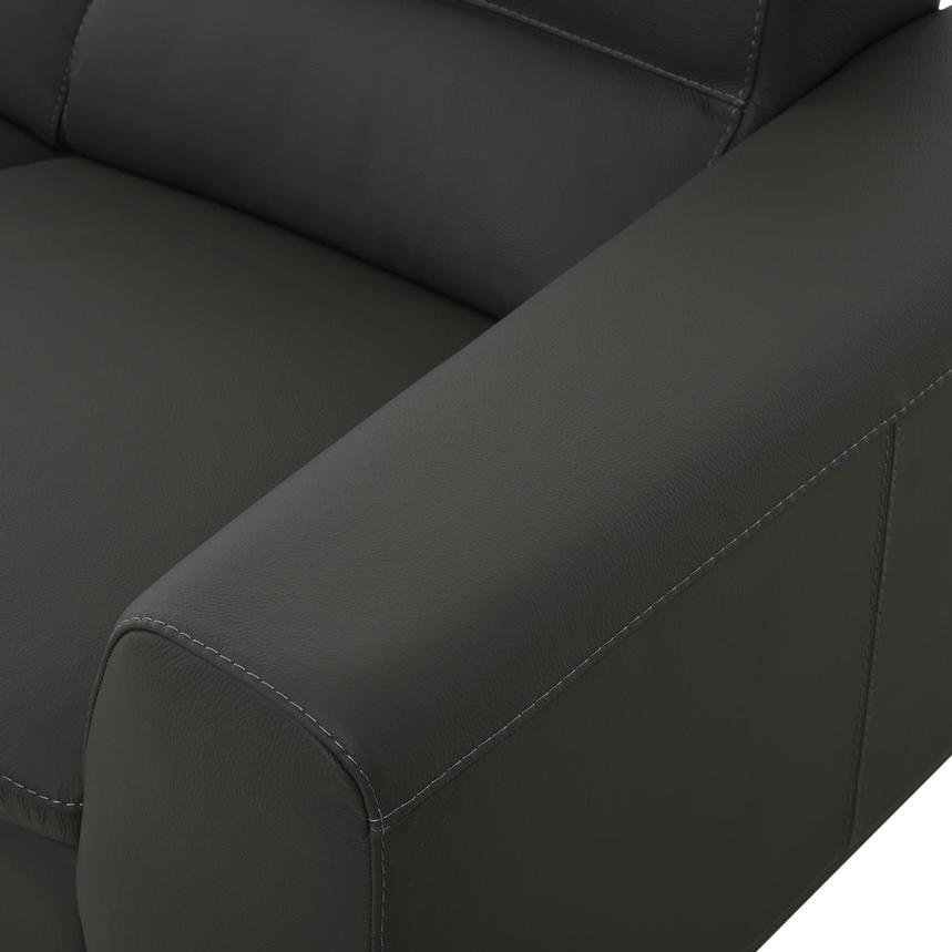 Milani Dark Gray Leather Sofa  alternate image, 7 of 10 images.