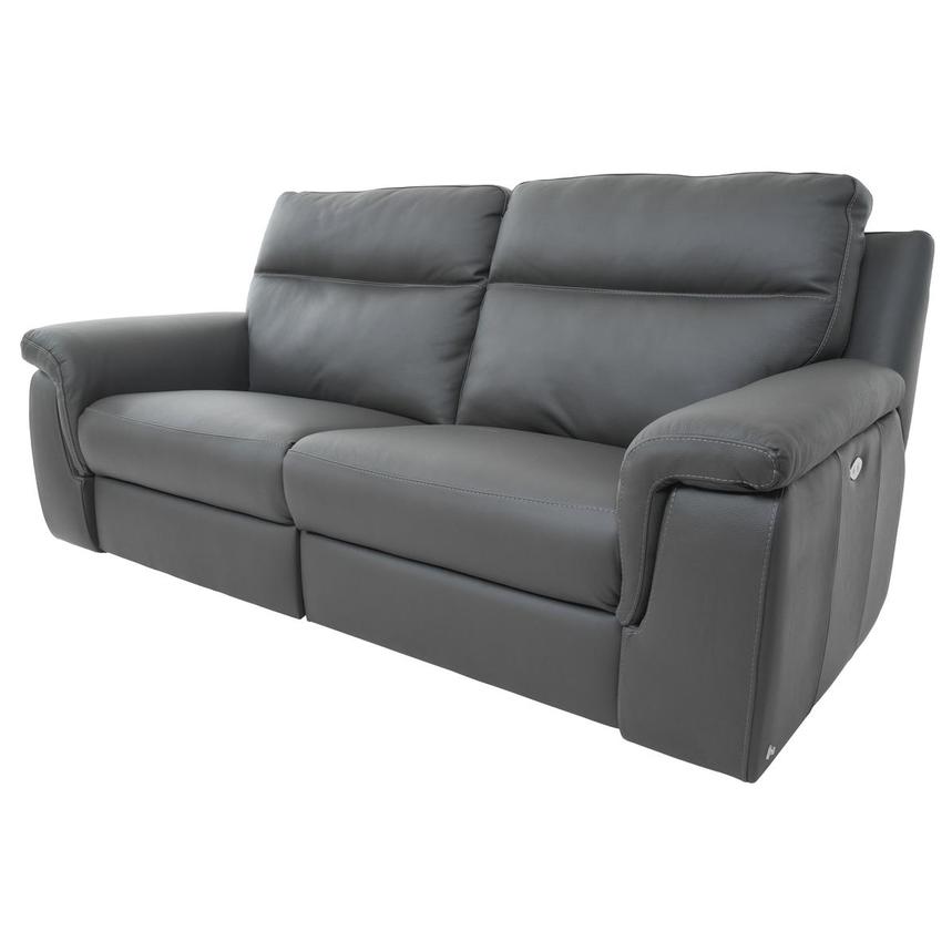 Grey 2 seater leather sofa discount