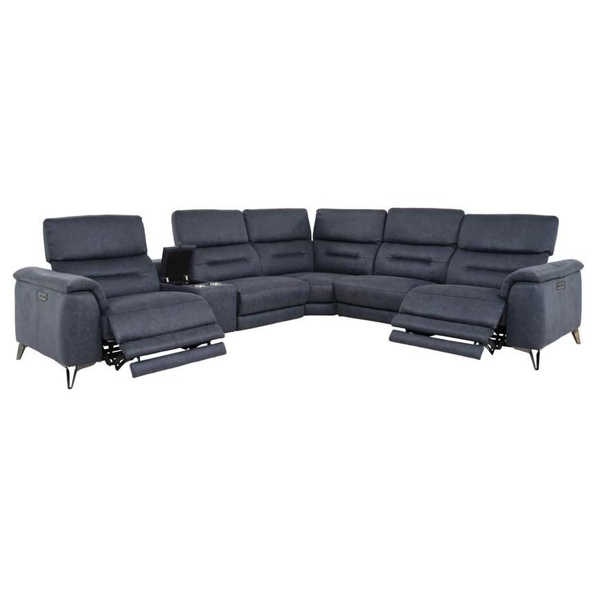 Claribel II Blue Power Reclining Sectional with 6PCS/2PWR  alternate image, 2 of 11 images.