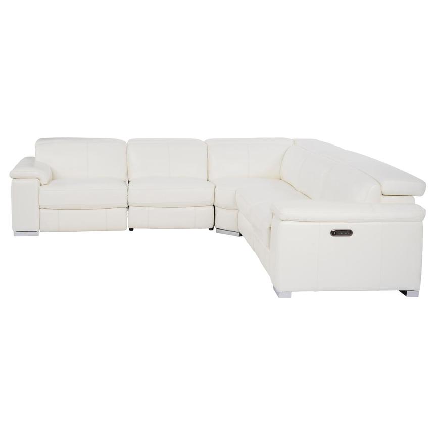 Charlie White Leather Power Reclining Sectional with 5PCS/2PWR  alternate image, 3 of 9 images.