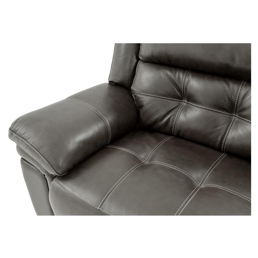 Stallion Gray Leather Power Reclining Sectional with 5PCS/2PWR  alternate image, 3 of 9 images.