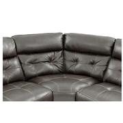 Stallion Gray Leather Power Reclining Sectional with 5PCS/2PWR  alternate image, 4 of 9 images.