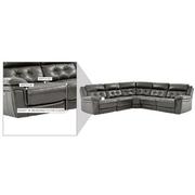 Stallion Gray Leather Power Reclining Sectional with 5PCS/2PWR  alternate image, 9 of 9 images.