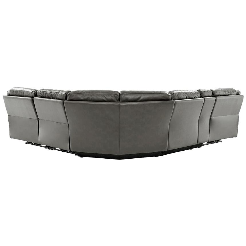 Stallion Gray Leather Power Reclining Sectional with 6PCS/2PWR  alternate image, 2 of 10 images.