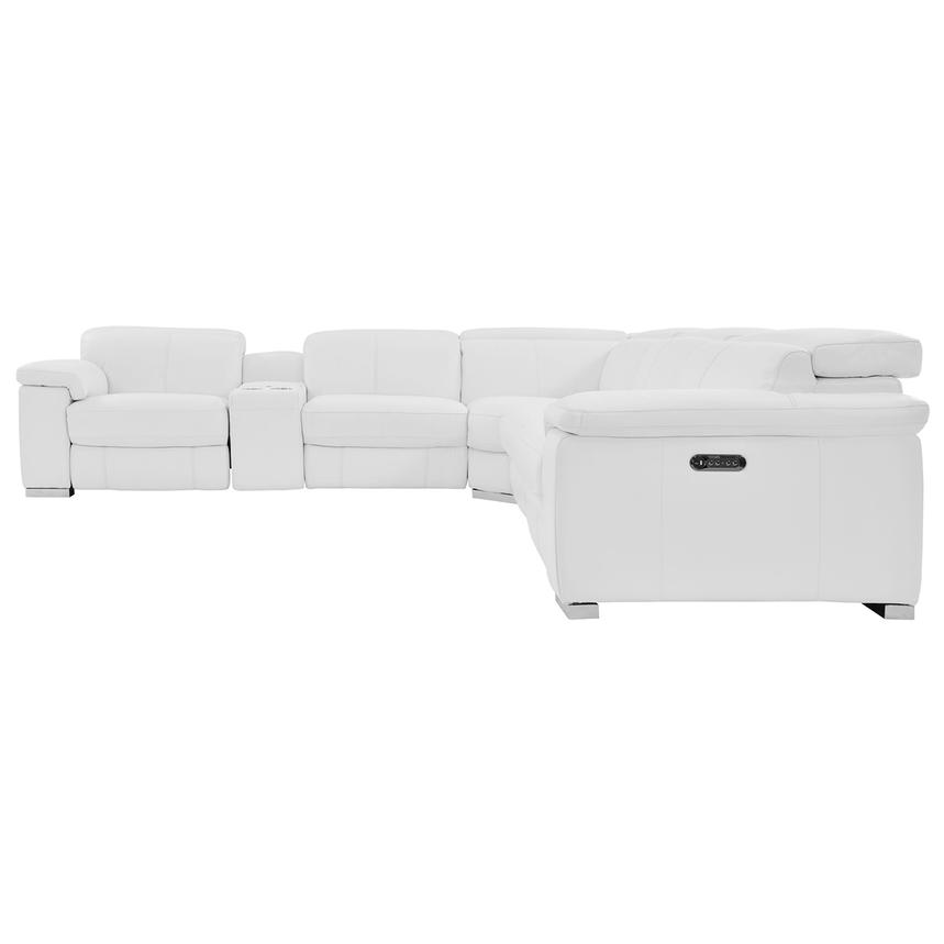 Charlie White Leather Power Reclining Sectional with 6PCS/2PWR  alternate image, 2 of 10 images.