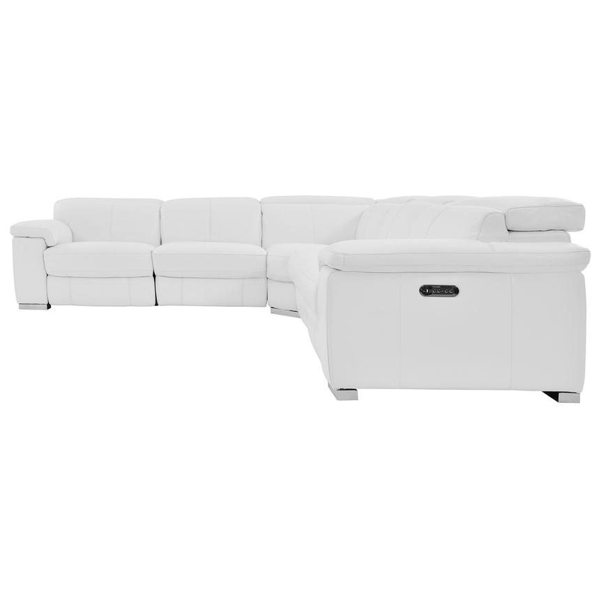 Charlie White Leather Power Reclining Sectional with 5PCS/2PWR  alternate image, 3 of 10 images.