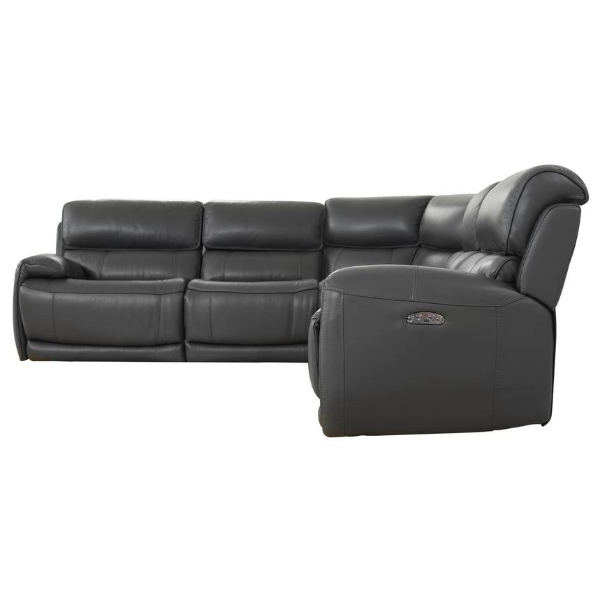 Cody Gray Leather Power Reclining Sectional with 5PCS/3PWR  alternate image, 3 of 8 images.