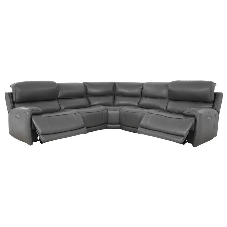 Cody Gray Leather Power Reclining Sectional with 5PCS/2PWR  alternate image, 2 of 7 images.