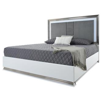 Leah White King Panel Bed