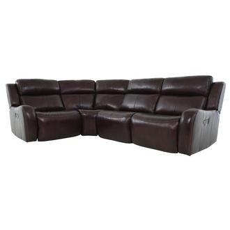 Jake Brown Leather Power Reclining Sectional with 4PCS/2PWR
