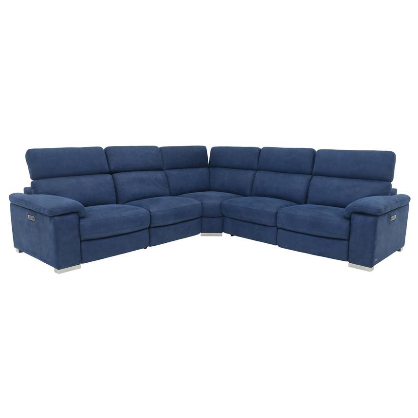 Karly Blue Power Reclining Sectional with 5PCS/2PWR  alternate image, 2 of 6 images.