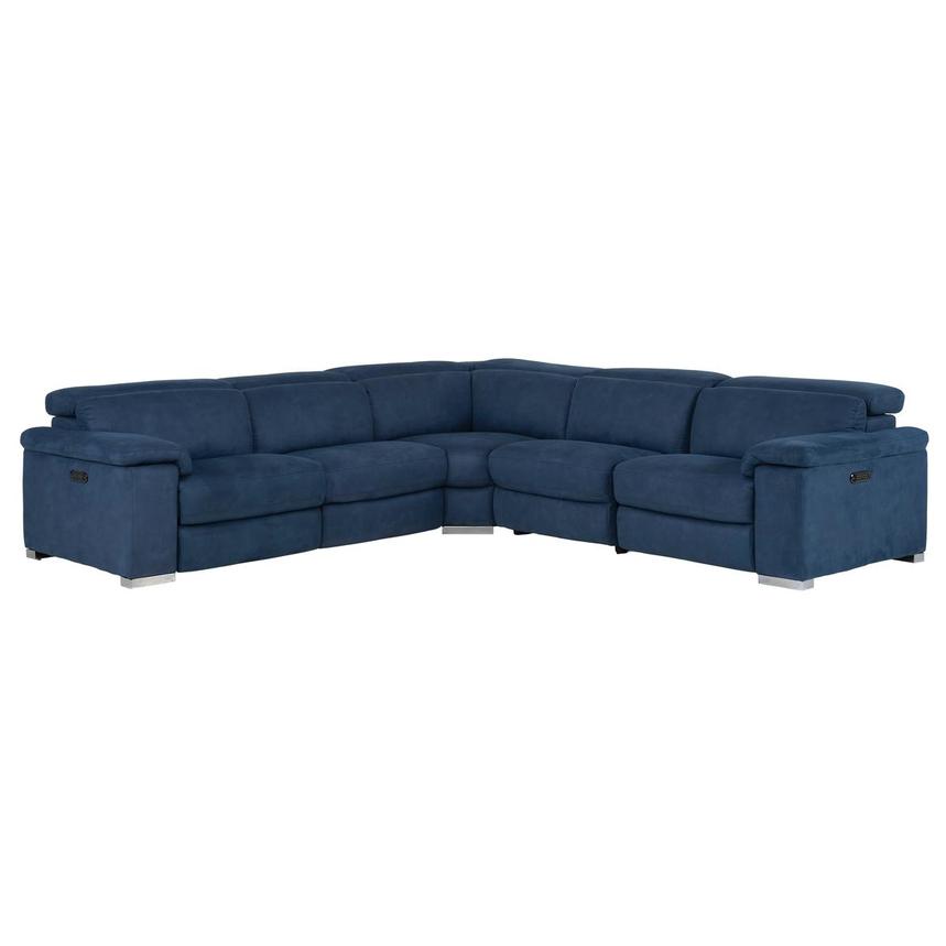 Karly Blue Power Reclining Sectional with 5PCS/3PWR  main image, 1 of 7 images.