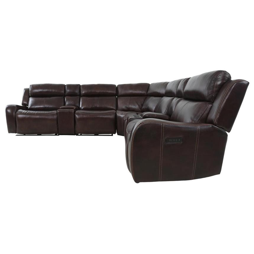 Jake Brown Leather Power Reclining Sectional with 7PCS/3PWR  alternate image, 7 of 17 images.