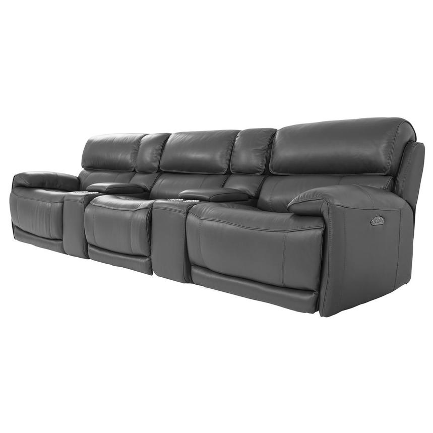 Cody Gray Home Theater Leather Seating with 5PCS/2PWR  alternate image, 2 of 10 images.