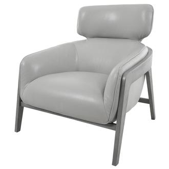 Arlene Gray Leather Accent Chair
