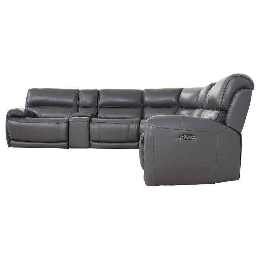 Cody Gray Leather Power Reclining Sectional with 7PCS/3PWR  alternate image, 3 of 9 images.