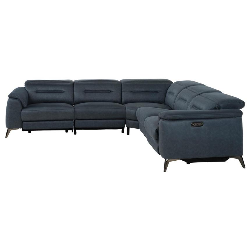 Claribel II Blue Power Reclining Sectional with 5PCS/3PWR  alternate image, 3 of 9 images.