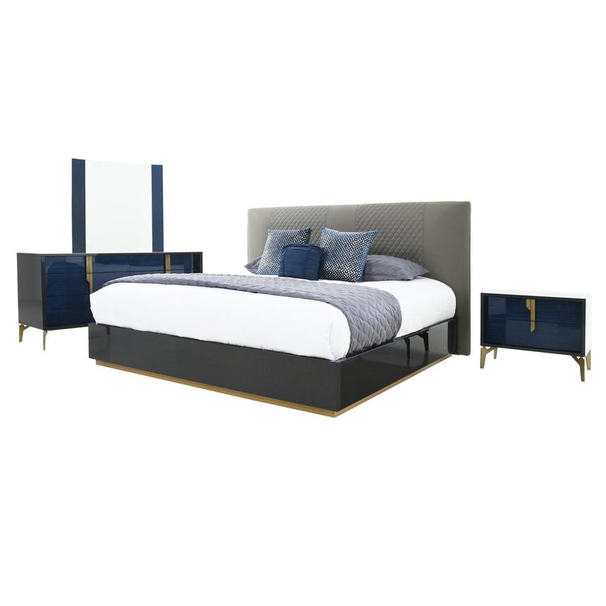 Sapphire 4-Piece Queen Upholstered Bedroom Set  main image, 1 of 5 images.