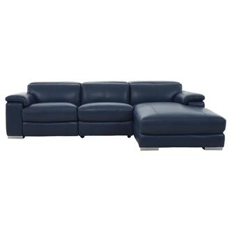 Charlie Blue Corner Sofa w/Right Chaise