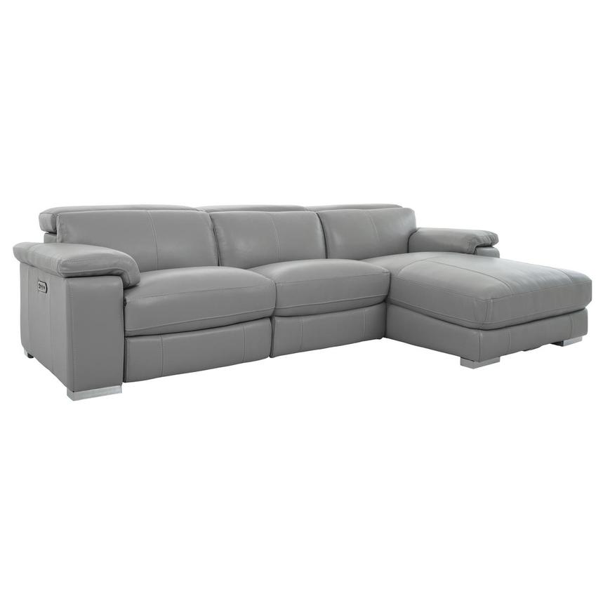 Charlie Light Gray Corner Sofa w/Right Chaise  alternate image, 3 of 12 images.