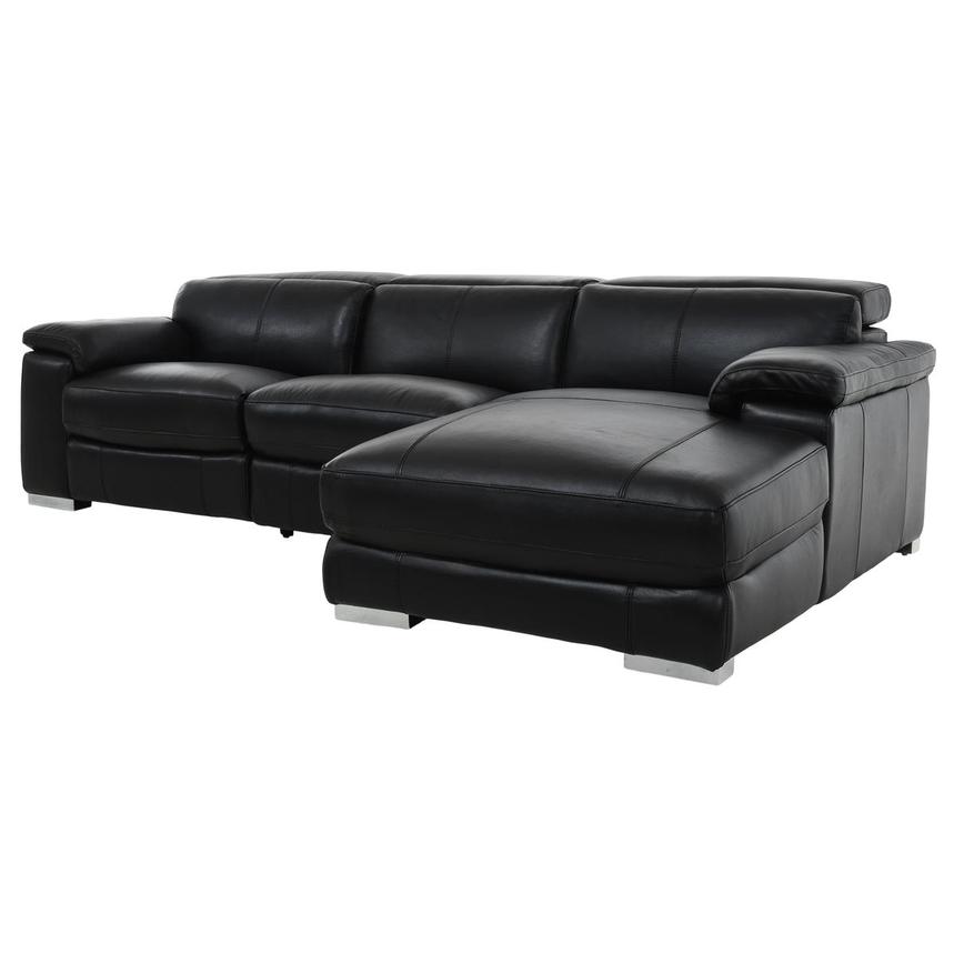 Charlie Black Corner Sofa w/Right Chaise alternate image, 3 of 13 images.