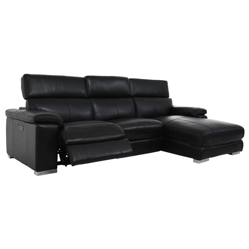 Charlie Black Corner Sofa w/Right Chaise alternate image, 8 of 13 images.