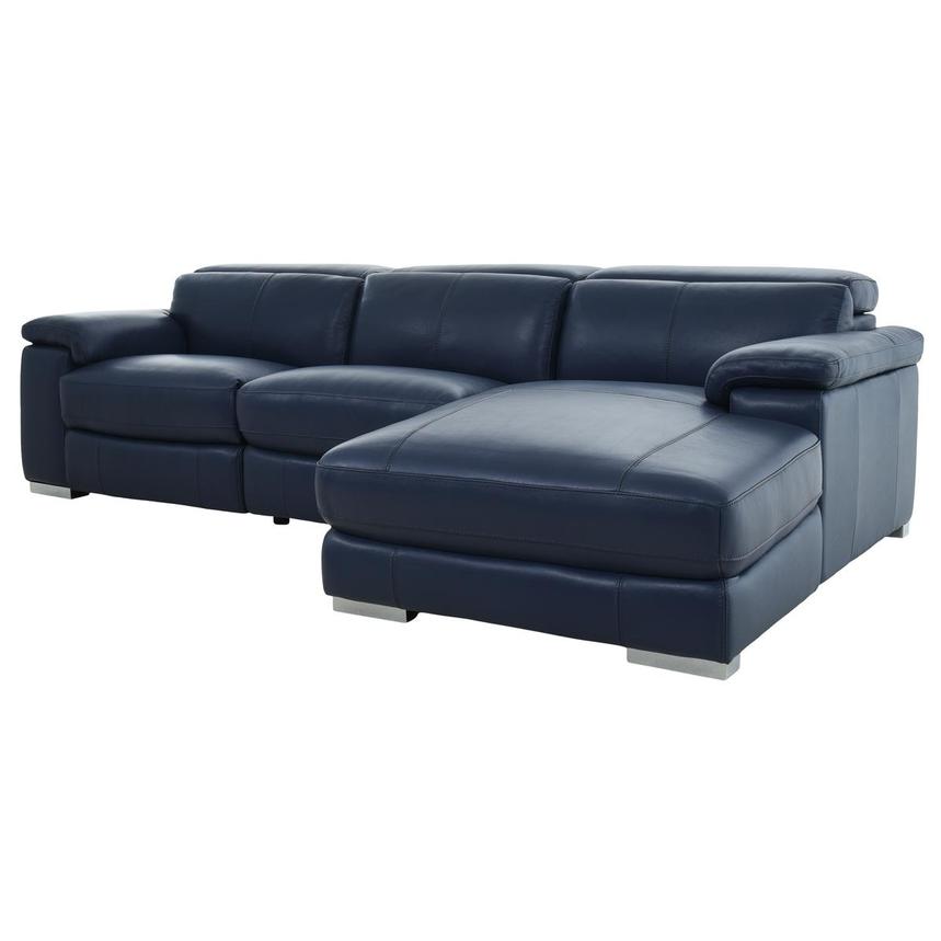 Charlie Blue Corner Sofa w/Right Chaise alternate image, 3 of 15 images.