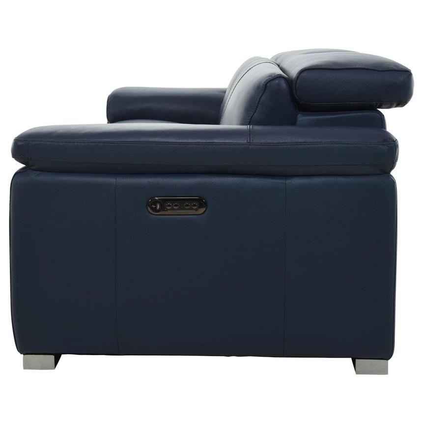 Charlie Blue Leather Power Reclining Loveseat  alternate image, 5 of 11 images.