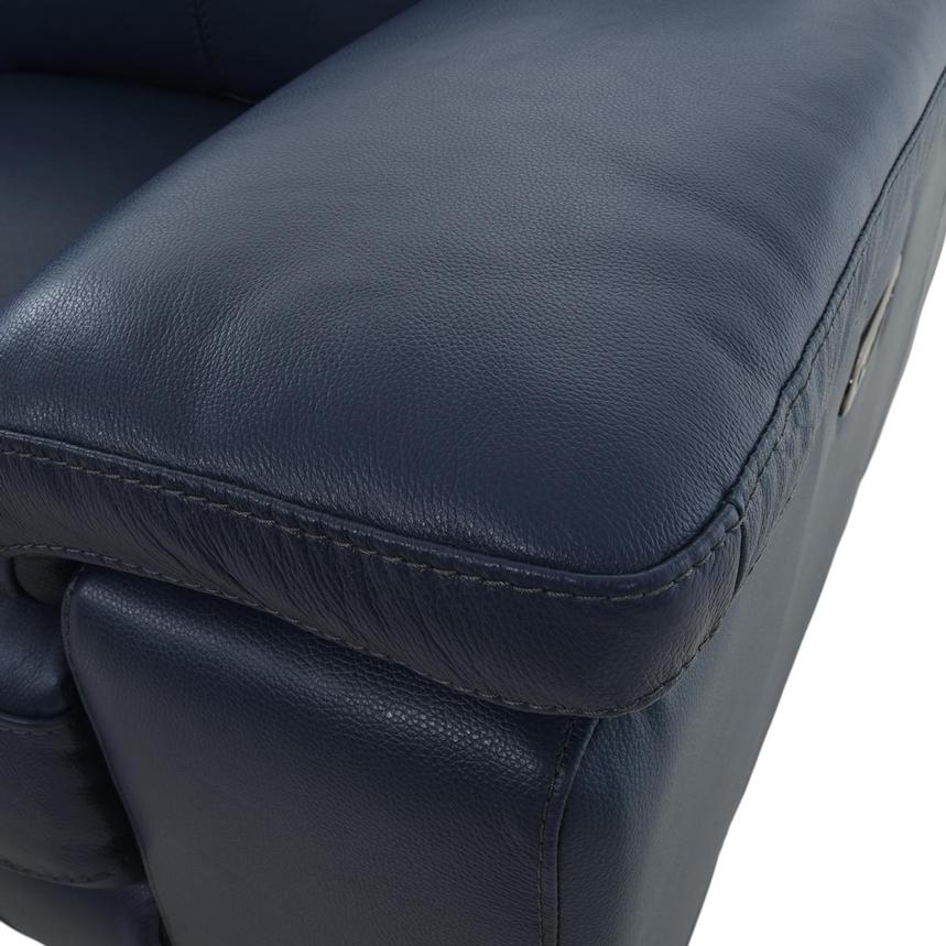 Charlie Blue Leather Power Reclining Loveseat alternate image, 8 of 11 images.