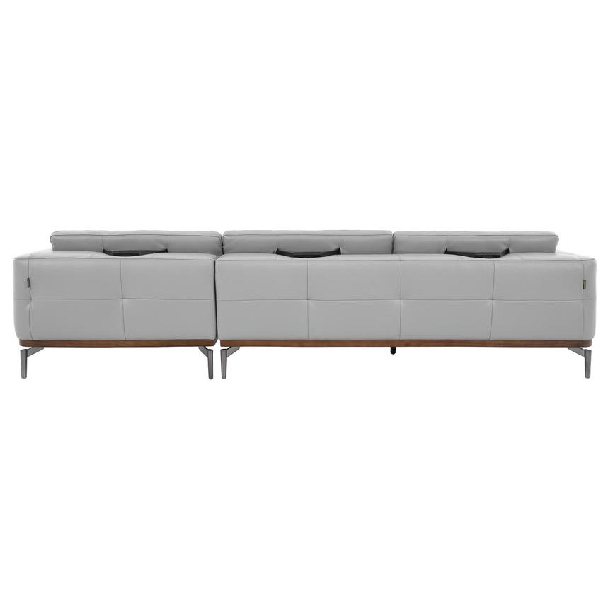Nate Gray Leather Corner Sofa w/Right Chaise  alternate image, 4 of 14 images.