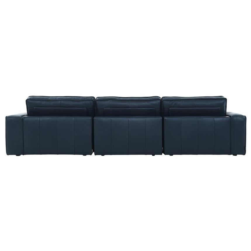 Kira Blue Leather Corner Sofa w/Right Chaise  alternate image, 5 of 10 images.
