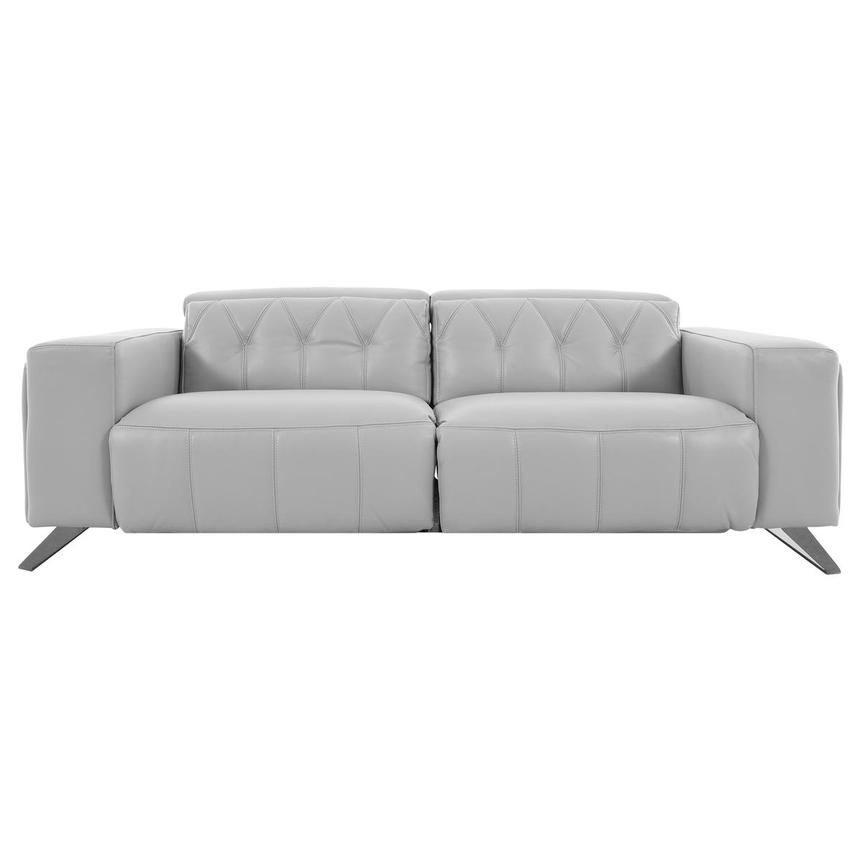 Anchi Silver Leather Power Reclining Sofa  main image, 1 of 12 images.