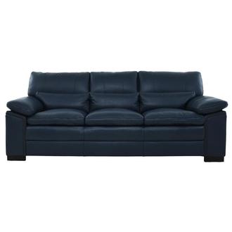 Kyler Blue Leather Sofa