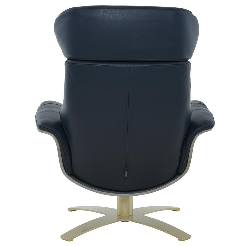 Enzo II Dark Blue Leather Swivel Chair  alternate image, 4 of 11 images.