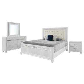 Kaleidoscope White 4-Piece Queen Bedroom Set