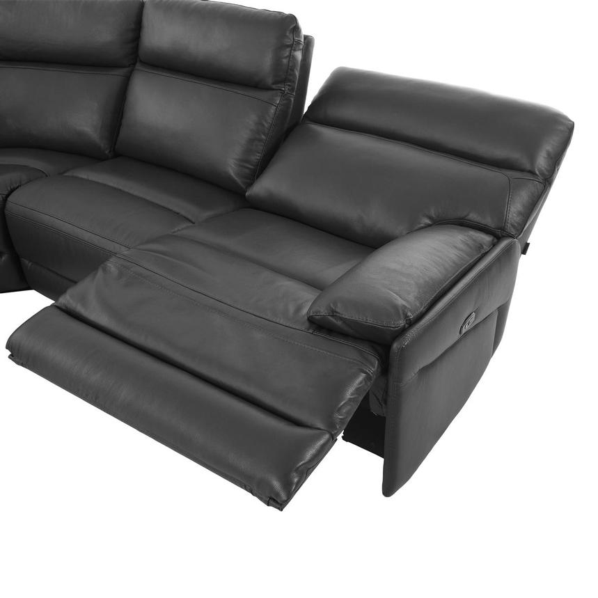 Benz Dark Gray Leather Power Reclining Sectional with 5PCS/2PWR  alternate image, 5 of 9 images.